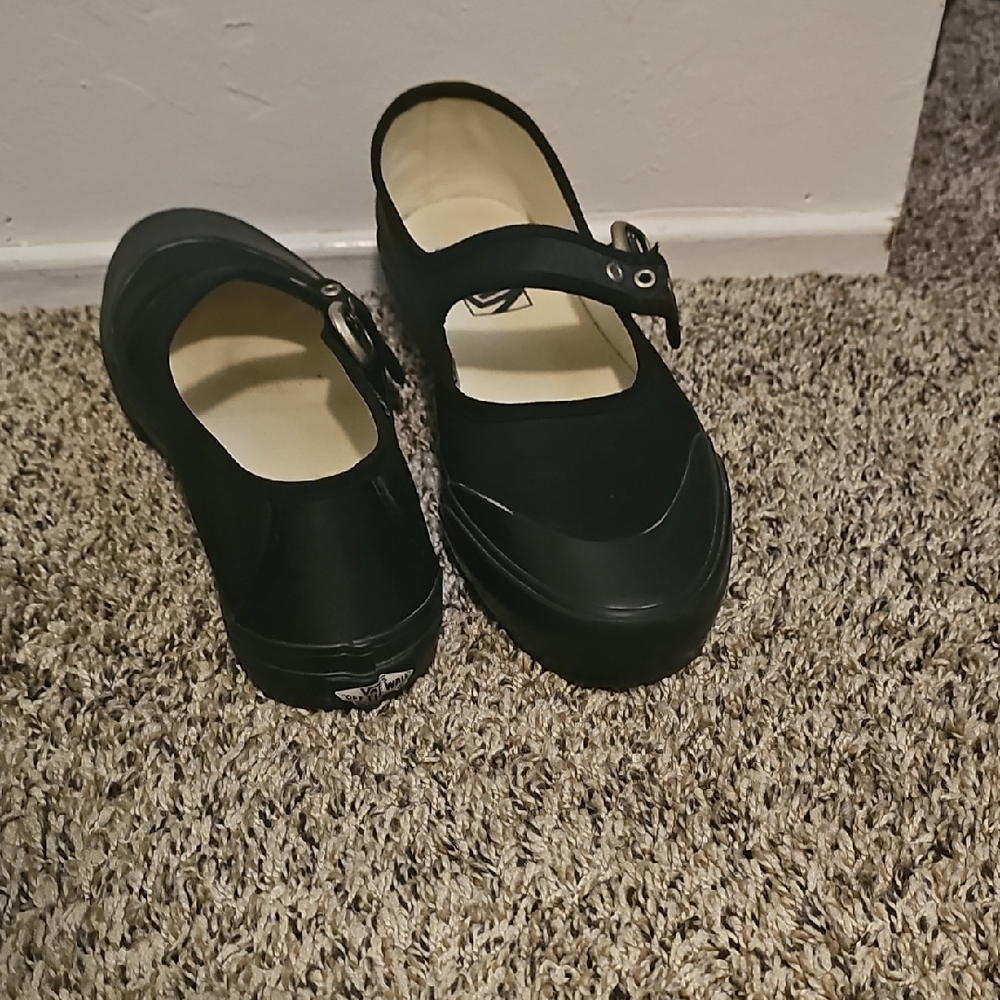Vans Black Mary Jane Flats with Buckle - Picture 3 of 8
